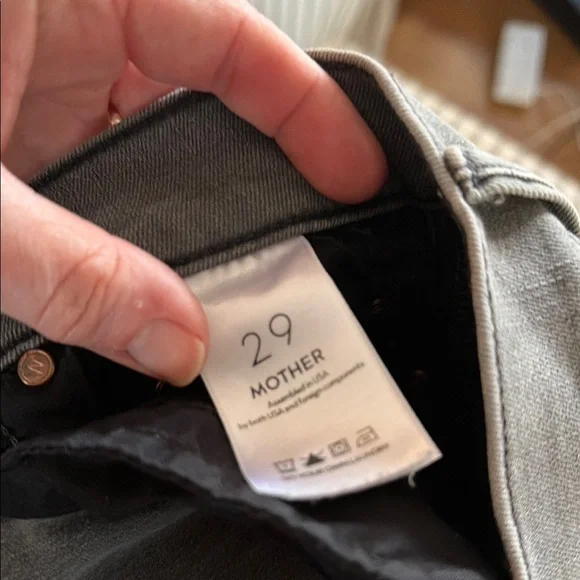 MOTHER Gray Distressed Flare size 29 Jeans Weekender Fray Last Chance Saloon - Picture 2 of 9